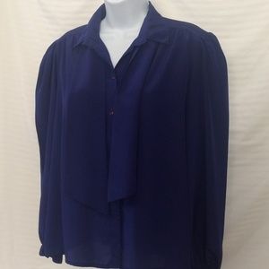 Long Sleeve Blouse w Tie Scarf Alexandria Sz 14